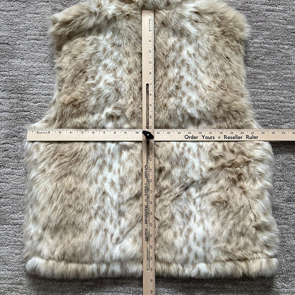 Black Mountain Outdoor Vest Womens Large Brown Faux Fur Animal Print Rhinestone - Picture 7 of 9